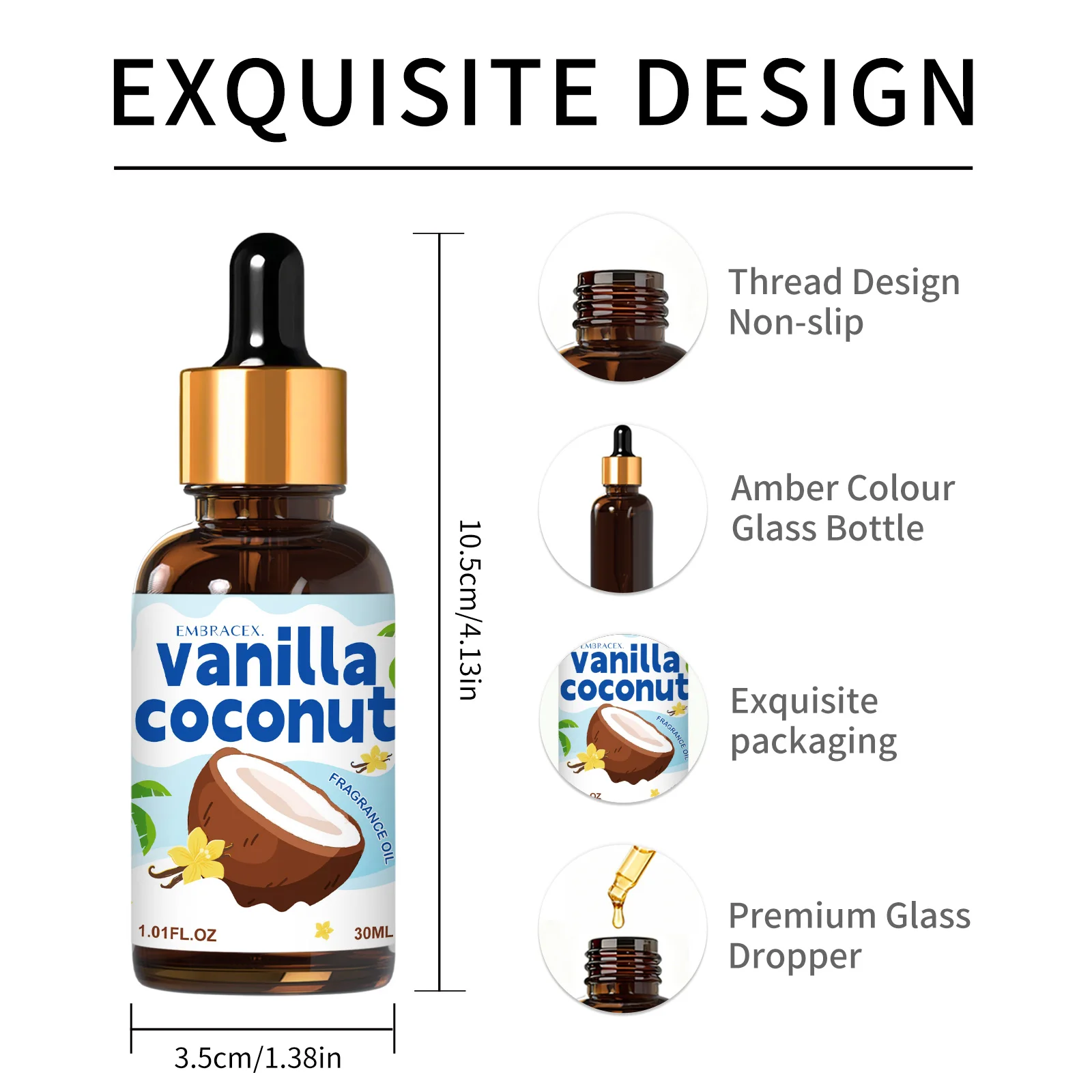 30ml Vanilla Coconut Essential Oil  Sweet Scent Fragrance Oil Reed Diffuser Candle Making Gift - view 4