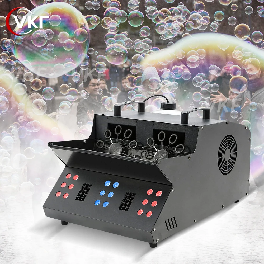 Fumo Bubble Machine Wedding con controllo DMX Double Hole Fog Bubbles Machine Stage Special Effect LED per DJ Party Performance