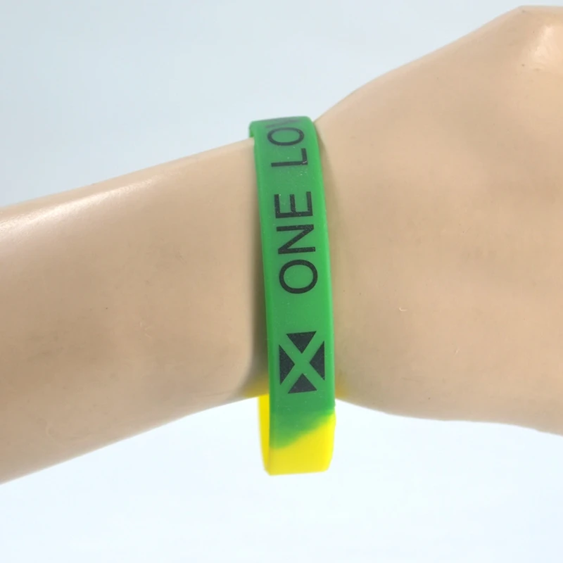 6x ONE LOVE Jamaica AFRICA Silicone Wristband Rasta Reggae Punk Hiphop Bracelet Fashion Jewelry