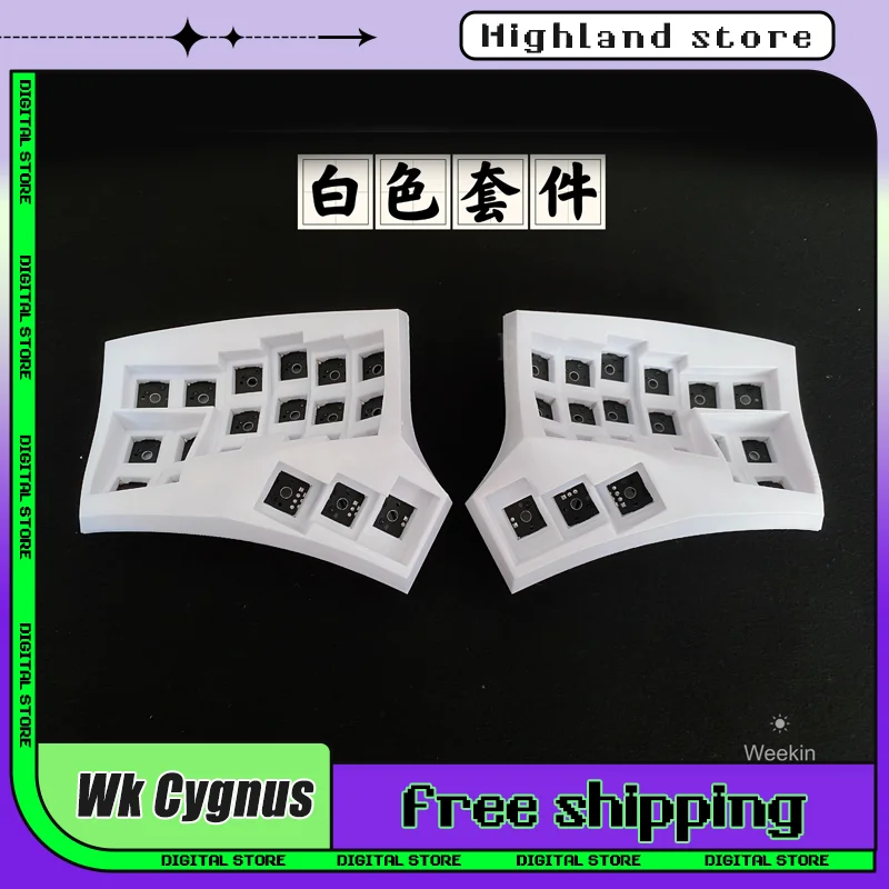 Wk Cygnus Curved Split Keyboard Kit Configuration 2.4g Wireless Single-Mode Hot Swap Custom 3x6/3x5 Vial Change Key For Design