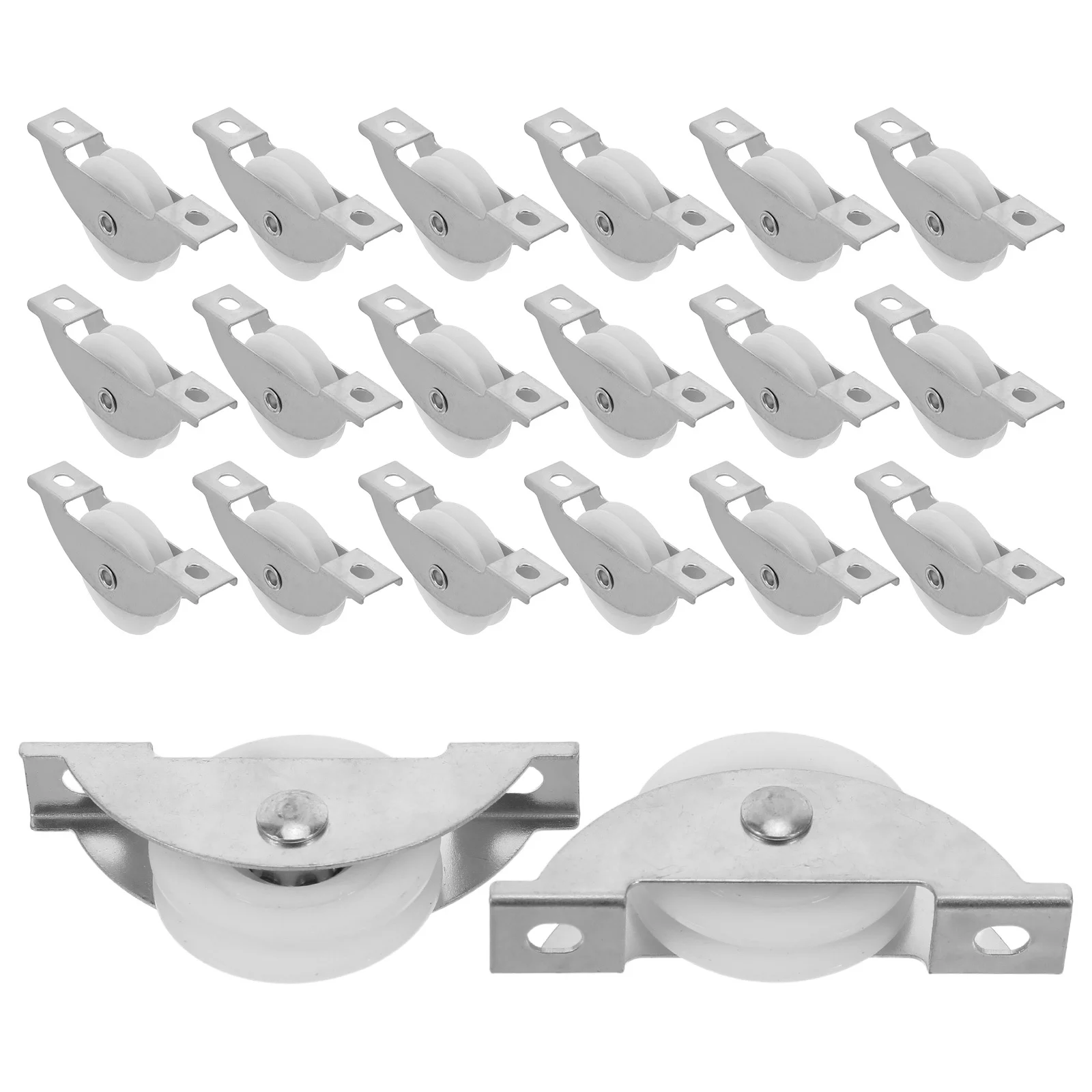 

20pcs Silent Sliding Door Pulley: U-Shaped Nylon Wardrobe Rollers For Smooth Glide Closet Cabinet Track Wheel Replacement,