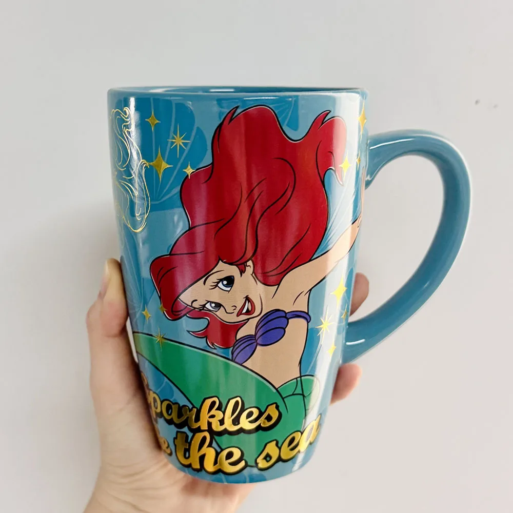 ديزني بيوتي آند ذا بيست بيل ذا ليتل ميرميد ارييل سيراميك الأميرة أليس شخصيات الحركة دمى أكواب كوب هدايا للأطفال ديكور #3