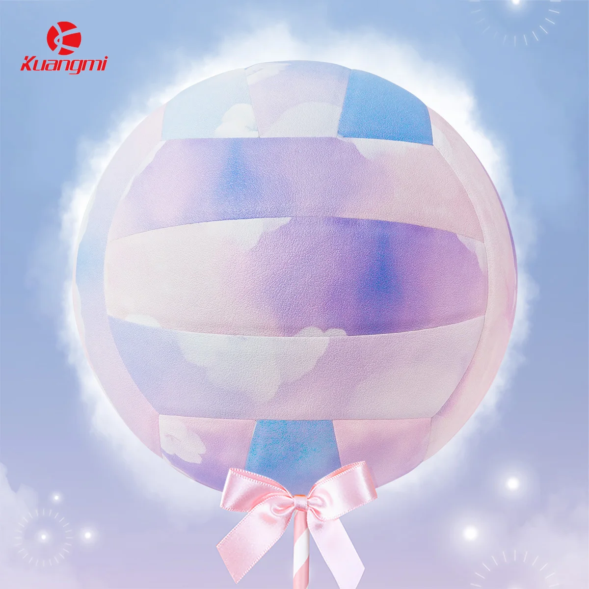 Kuangmi Cotton Candy Volleyball Standard Size 5 High Quality Wear-resistant PU Material Beach Match Game Ball Birthday Gift