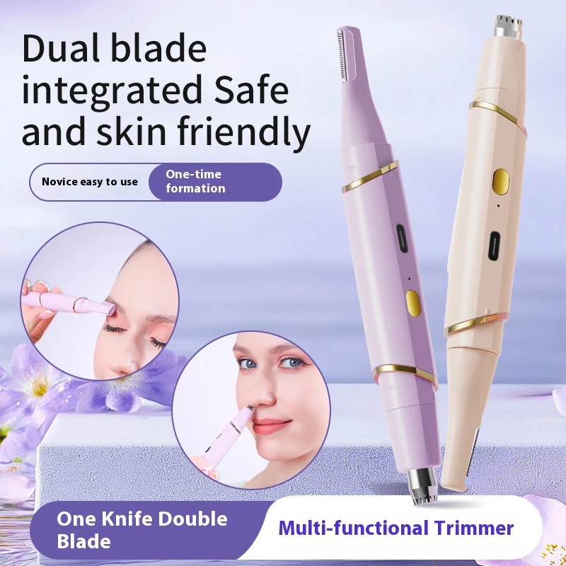 

2-в-1 электрический триммер для бровей и грумер для волос в носу USB перезаряжаемый триммер для волос на лице безболезненный прецизионный инструмент для ухода за волосами