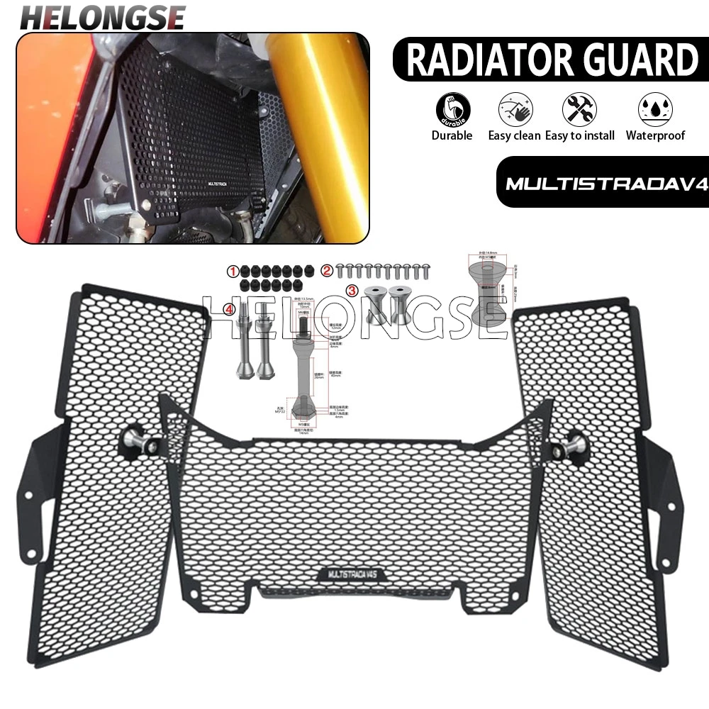 

For Ducati Multistrada V4 S V4S Sport RS Grand Tour MultistradaV4 Pikes Peak 2021 - 2025 Radiator Guard Grille Cover Protector