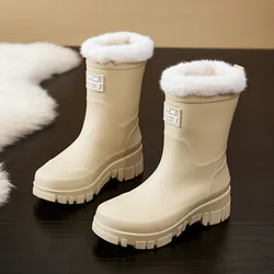 Women's Fashionable Simple Rain Boots Autumn and Winter High-quality Adult Rain Boots Comfort Non-slip Thick-soled Rubber Shoes