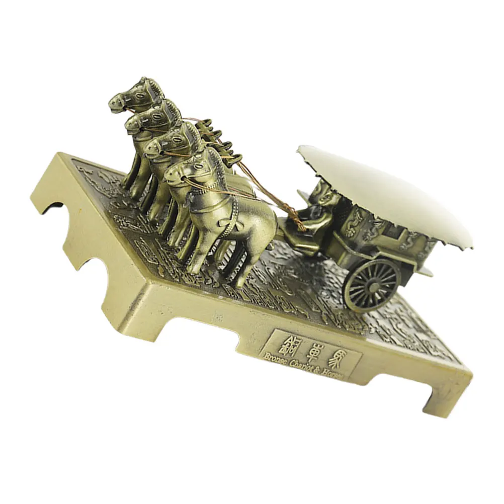 

Terracotta Warriors Horses Decor Figurine Desktop Metal Statue Craft Travel Alloy Indoor farmhouse