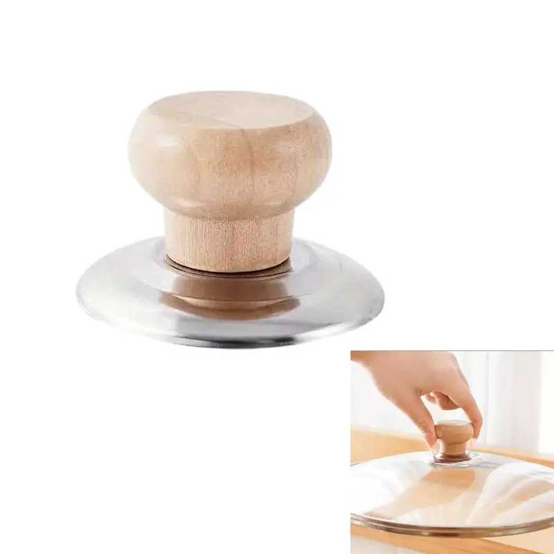 Wooden Pan Handles Heat Resistant Pot Lid Knobs Replacement for 1L 2L 3L 4L Cookware Everyday Use