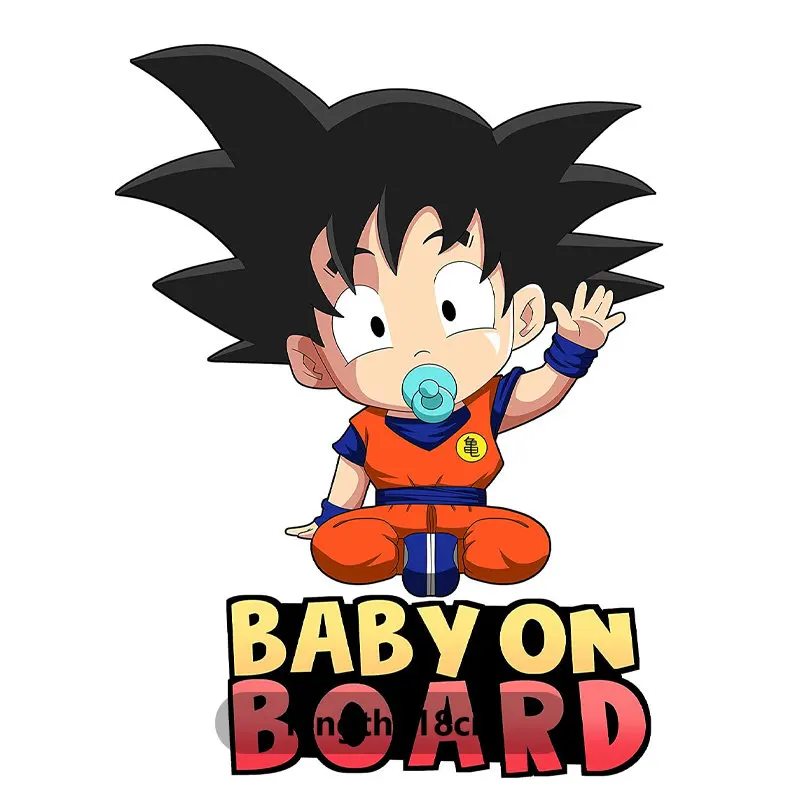 Super Cute Anime Dragon Ball Baby on Board Sticker Waterproof Sunscreen PVC Decal for Bumper Cars Window Sticker