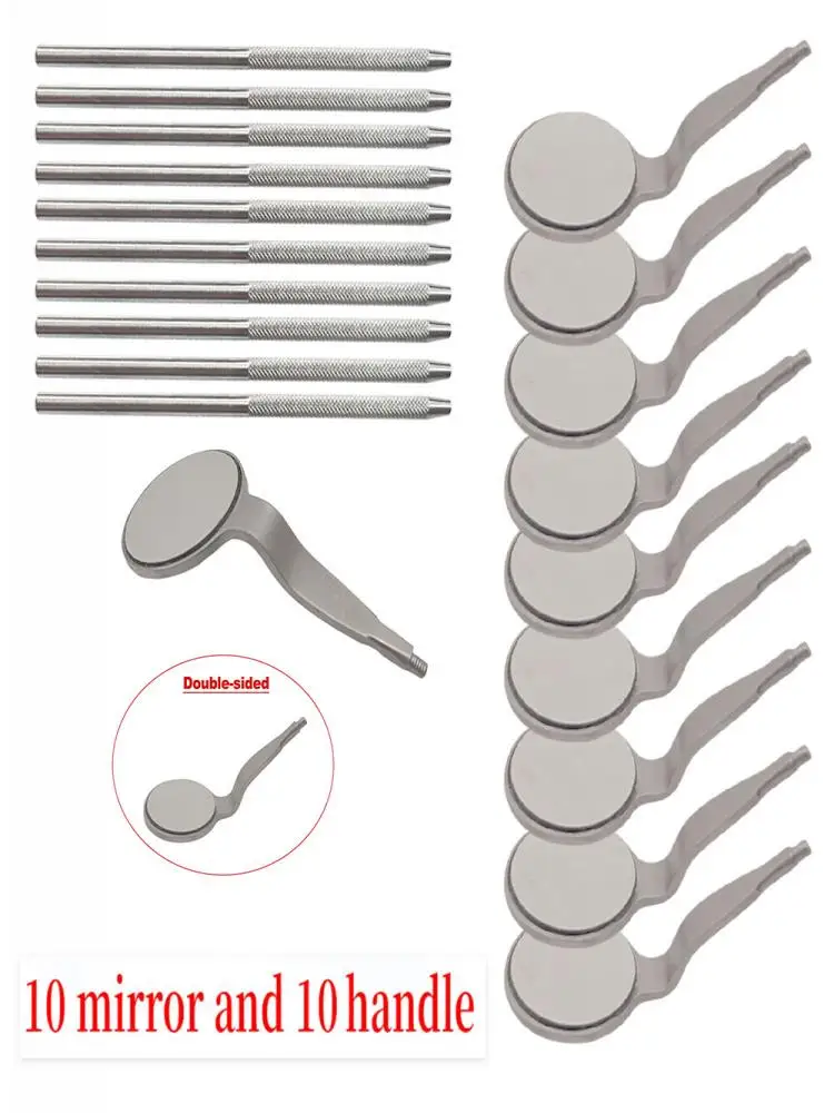 Miroir buccal dentaire Anti-buée réutilisable, revêtement en Rhodium, Double face, ensemble de 5 ou 10 pour les professionnels de l'examen Oral et de la dentisterie