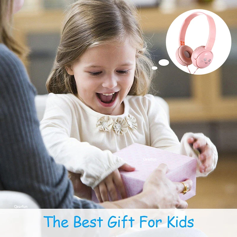 Симпатичные Проводные детские наушники с микрофоном, наушники детские 3D стерео наушники для девочек с разъемом 3,5 мм, музыкальная гарнитура для сотового телефона, Ipad, ноутбука, подарок