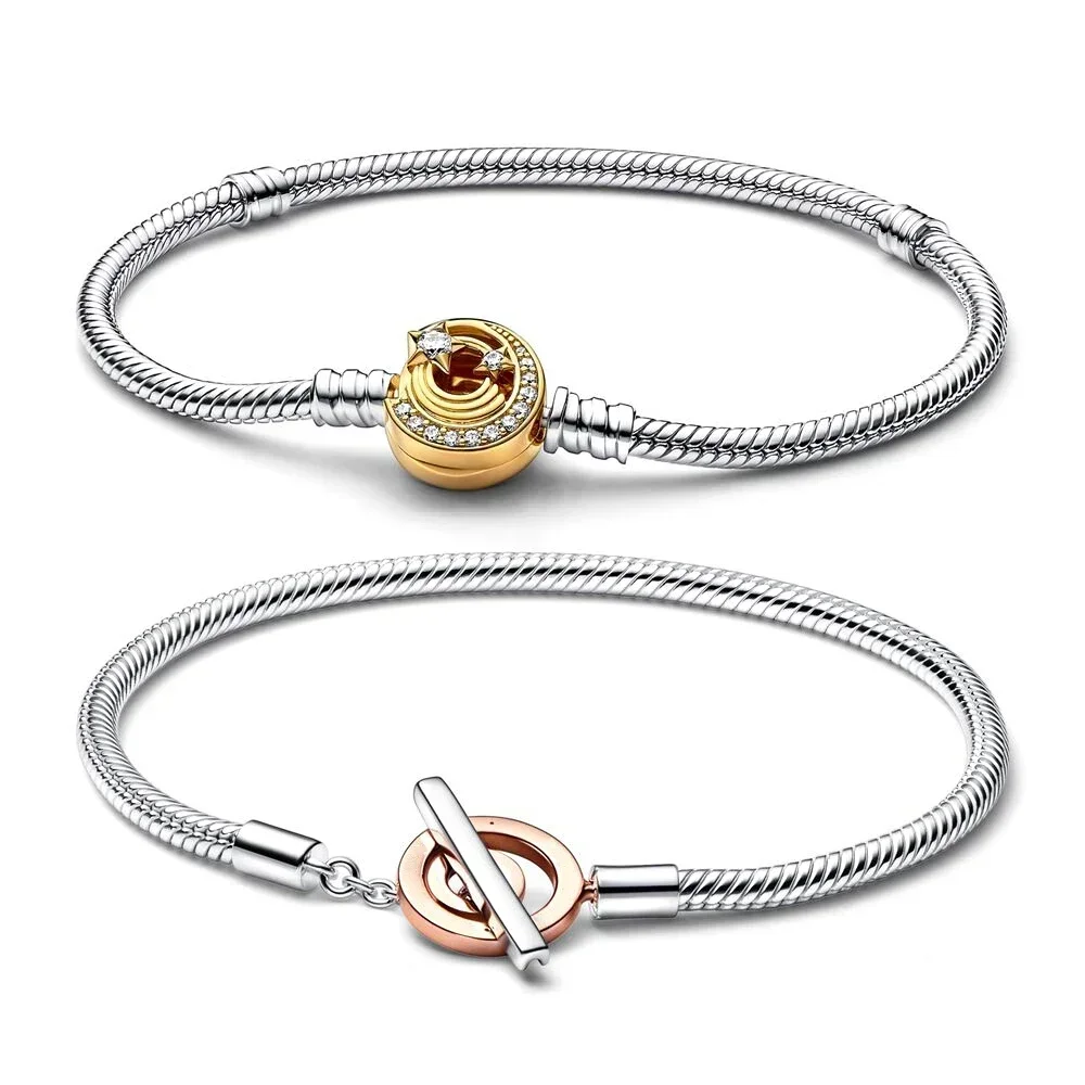 Nuevas pulseras de plata de ley 925 con firma de meteorito de momentos bonitos, dijes para mujer, regalos de joyería