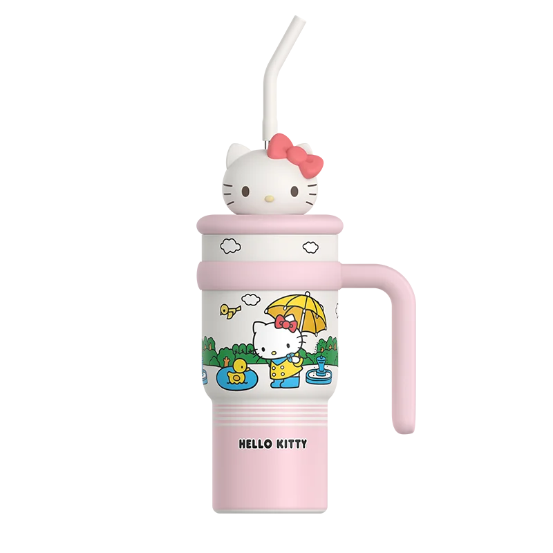 Sanrio Hello Kitty 700mlHoliday Series Tumbler Insulated Cup Travel Mug Straw Water Bottle Thermal Coffee Cup Portable Drinkware