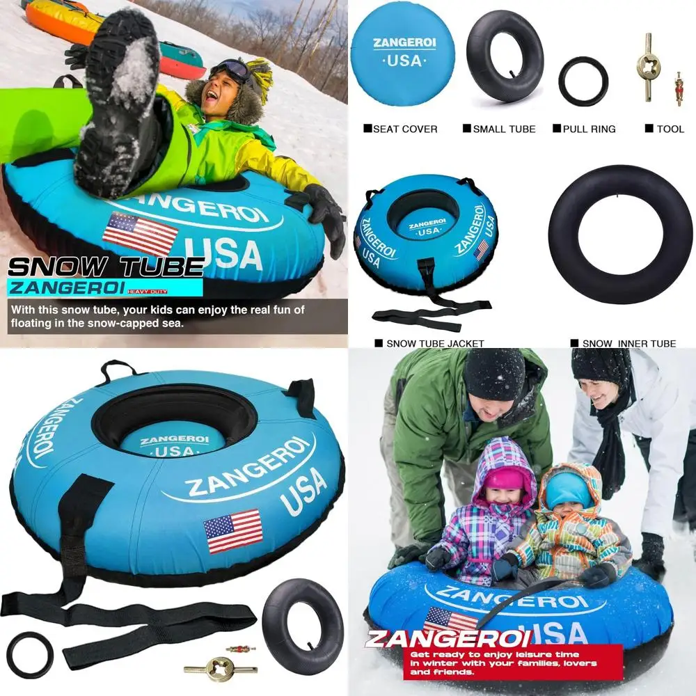 

Сверхмощные надувные снежные трубы для катания на санях, подходят для детей и взрослых с буксируемой резинкой и чехлом