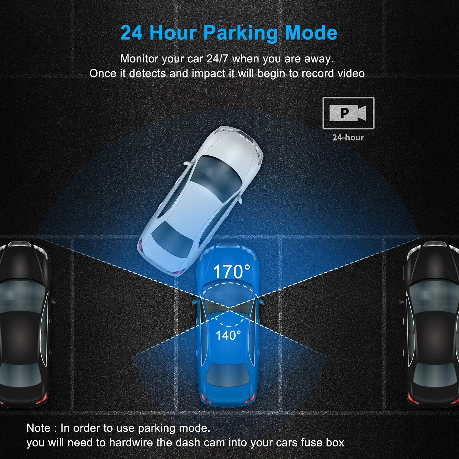 2.45 ''สมาร์ทรถ Dashcam พร้อม WiFi GPS 4K 2 ช่องรถ Dash กล้องด้านหน้าและด้านหลัง Dashcam Dual Lens Video Recorder สีดํากล่อง