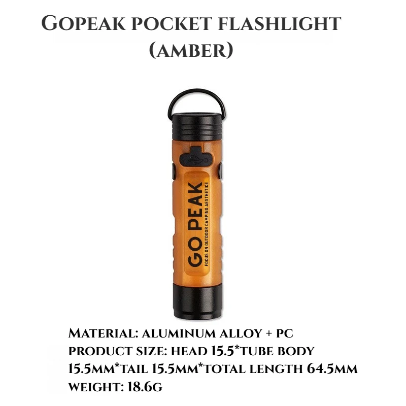 GOPEAK 5050 LED Kleine Schlüsselclip-Taschenlampe mit 7 Farben für Outdoor-Notfälle und Katastrophenhilfe, Lange Akkulaufzeit – Detail 12