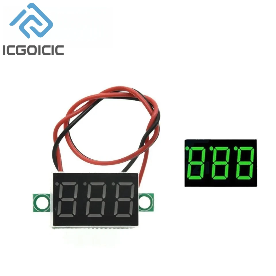 Mini 0.36 Inch DC 0-30V Voltmeter 2 Wires 3 Wires 4 Digits LED Motorcycle Digital Voltmeter Tester Digital Display Meter