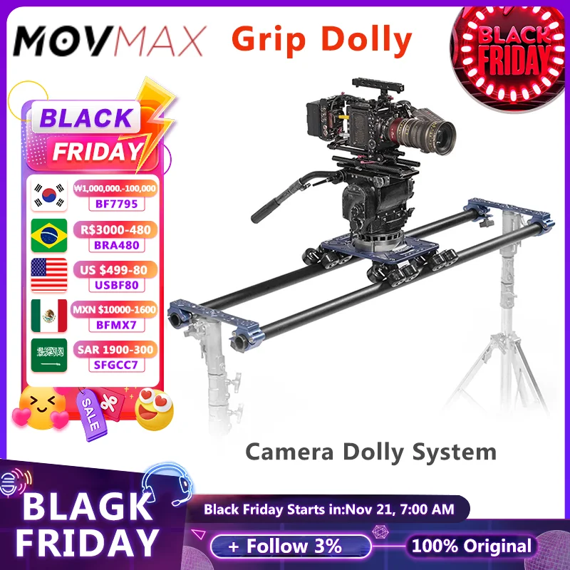 VAXIS Movmax Grip Dolly/Grip Dolly Pro Camera Dolly System With Flightcase Unmatched Flexibility and Adaptability