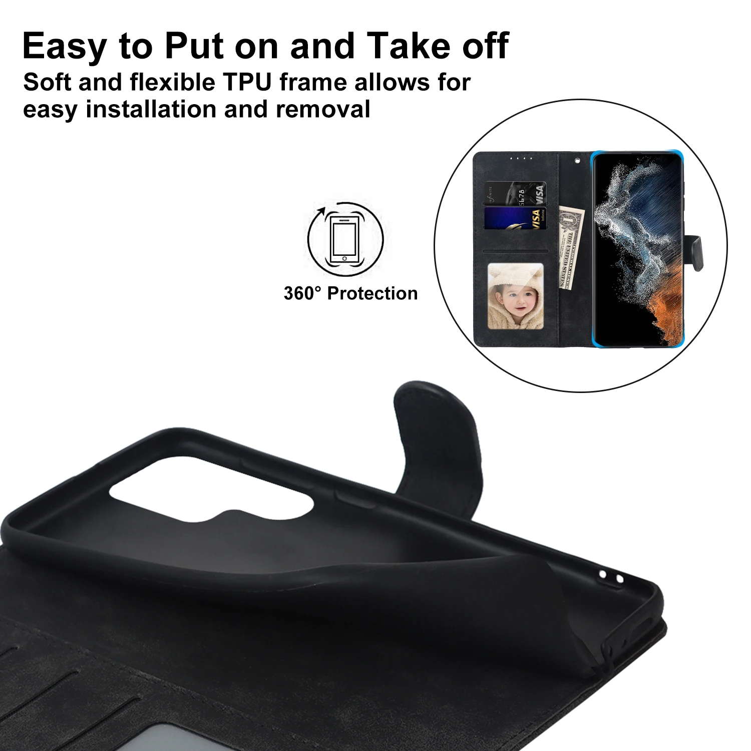 Luxury Leather Case For Samsung Galaxy S23 Ultra S22 Plus S21 FE S20 S10 S9 NOTE 20 10 9 8 Card Pocket Wallet Cover With Lanyard