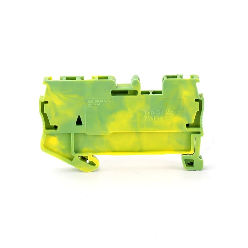 10PCs ST2.5-TWIN-PE Spring Terminal Block Quick Rail Type Direct Insertion Terminal Block Connector Double-layer