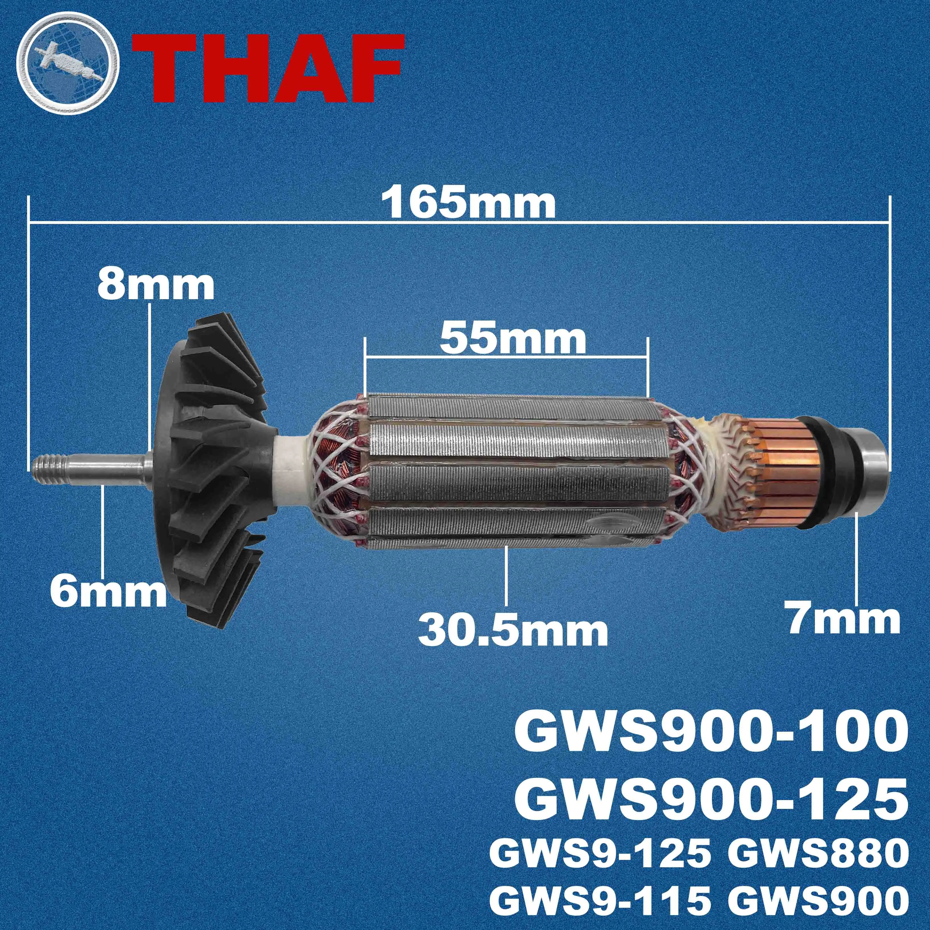 AC 220V 240V GWS900-100 GWS900-125 Armature Rotor For BOSCH GWS9-115 GWS9-125 Angle Grinder Spare Parts Grinder GWS 900-100 GWS