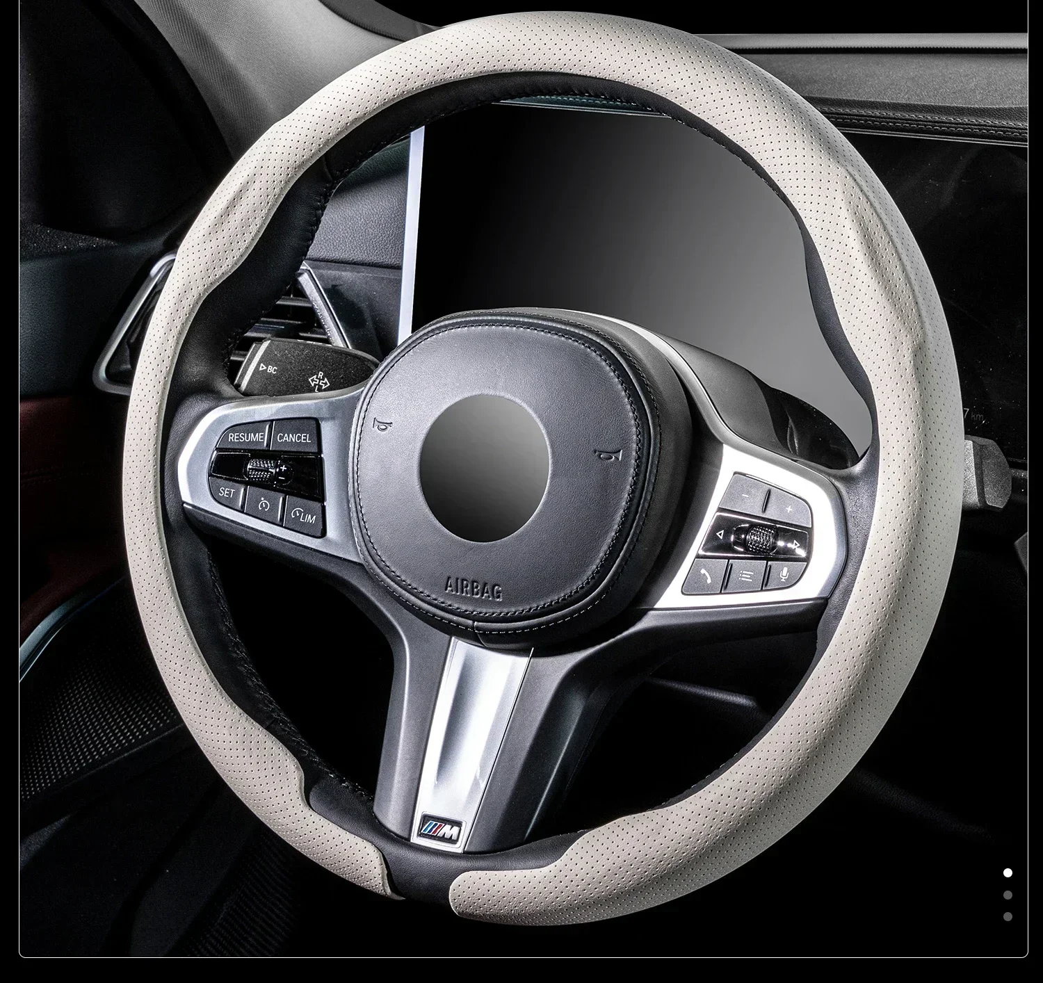 Ultradünner Auto-Lenkradbezug aus Nappaleder, universell, 37–38 cm, für Subaru Crosstrek Forester Outback Impreza Ascent, Auto-Dekoration – Detail 17