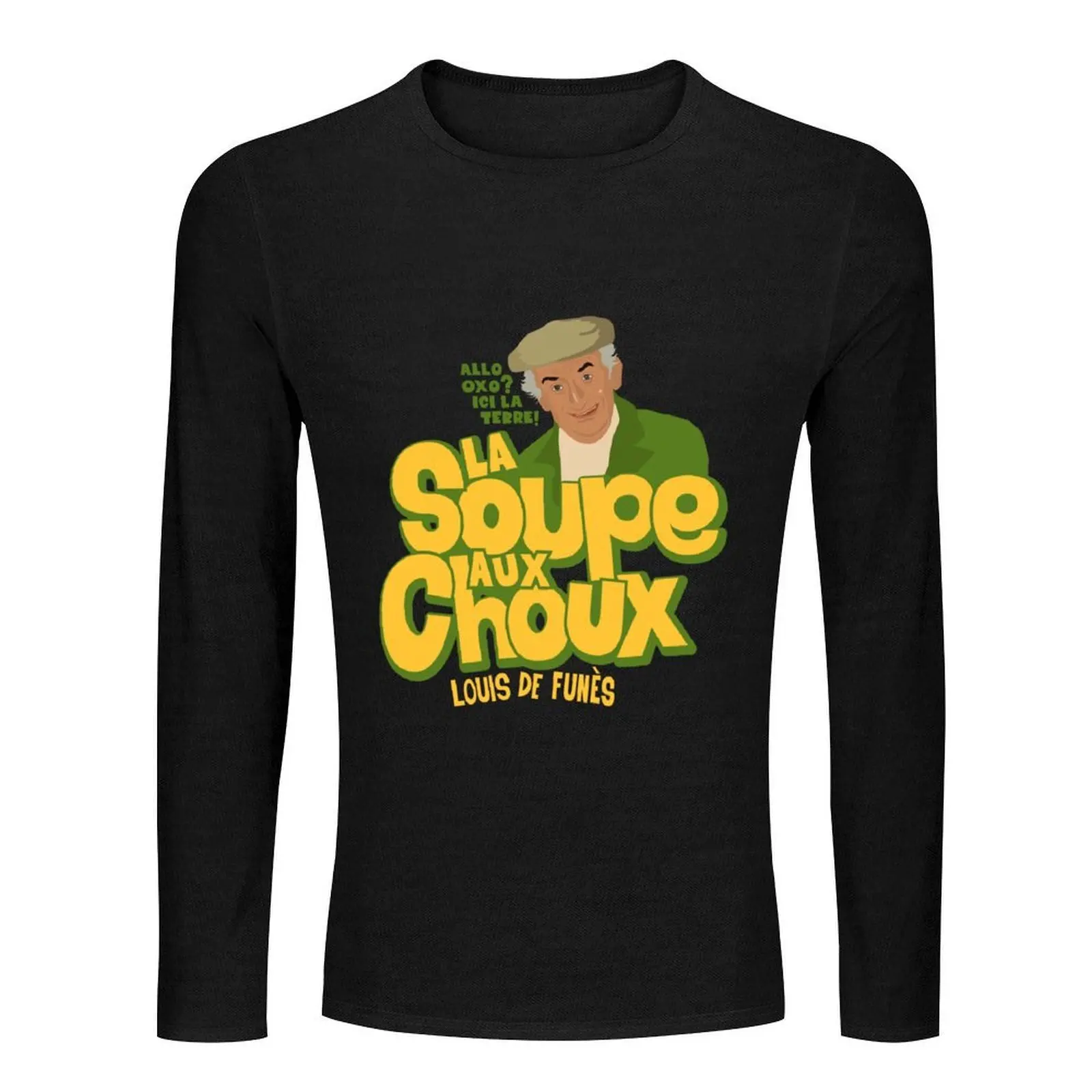 La Soupe aux Choux: Louis de Funes تي شيرت طويل ملابس kawaii تي شيرت عتيق للأولاد تي شيرت أبيض قمصان رجالي للتمرين