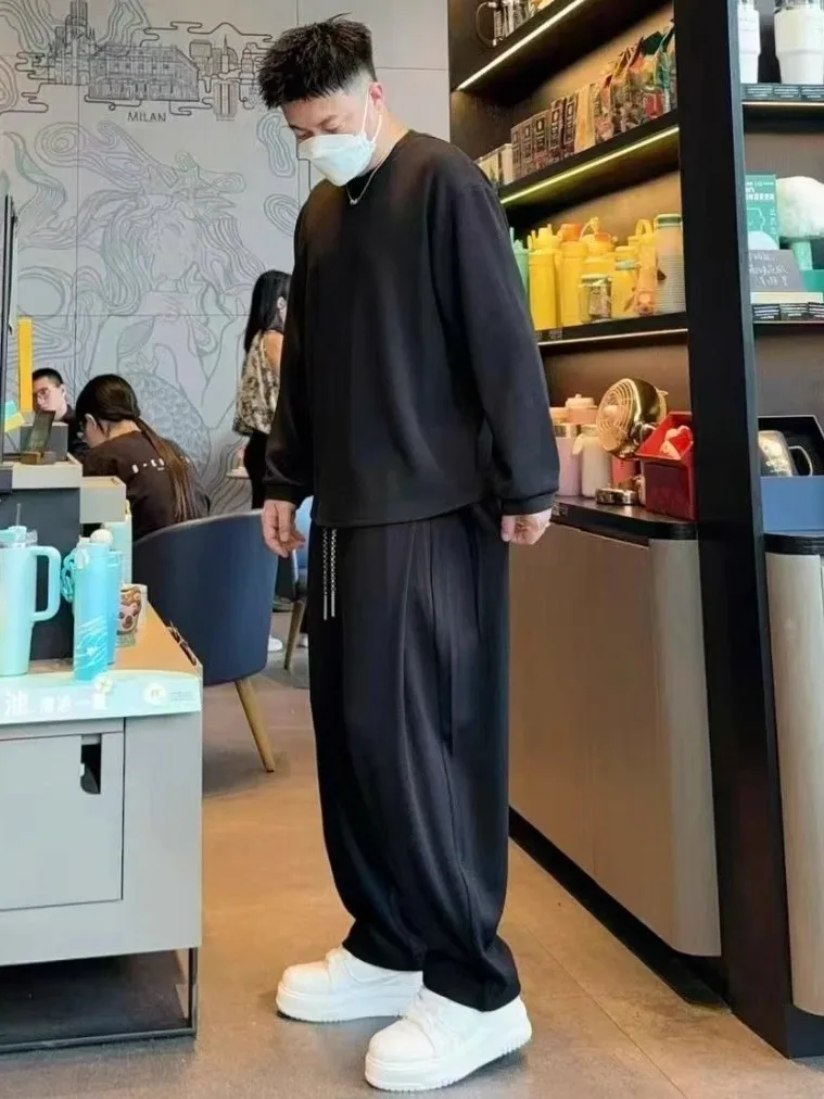 

Мужской модный повседневный комплект спортивной одежды, высокоэластичный 3D свитшот и длинные брюки, осенняя коллекция из двух предметов