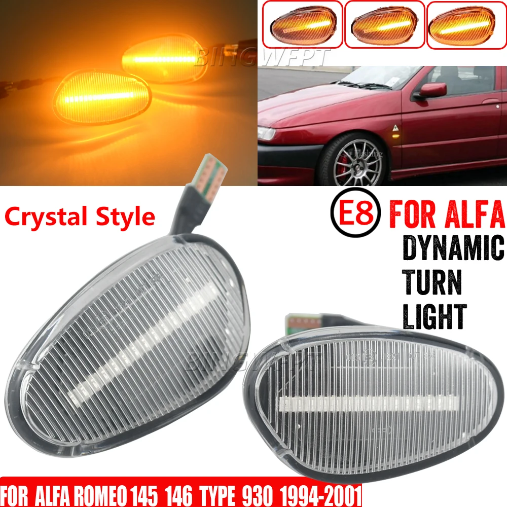 2PCS LED Sequential Lamp Dynamic Blinker Indicator Side Marker Turn Signal Light For ALFA ROMEO 145 146 155 GTV SPIDER 60603161