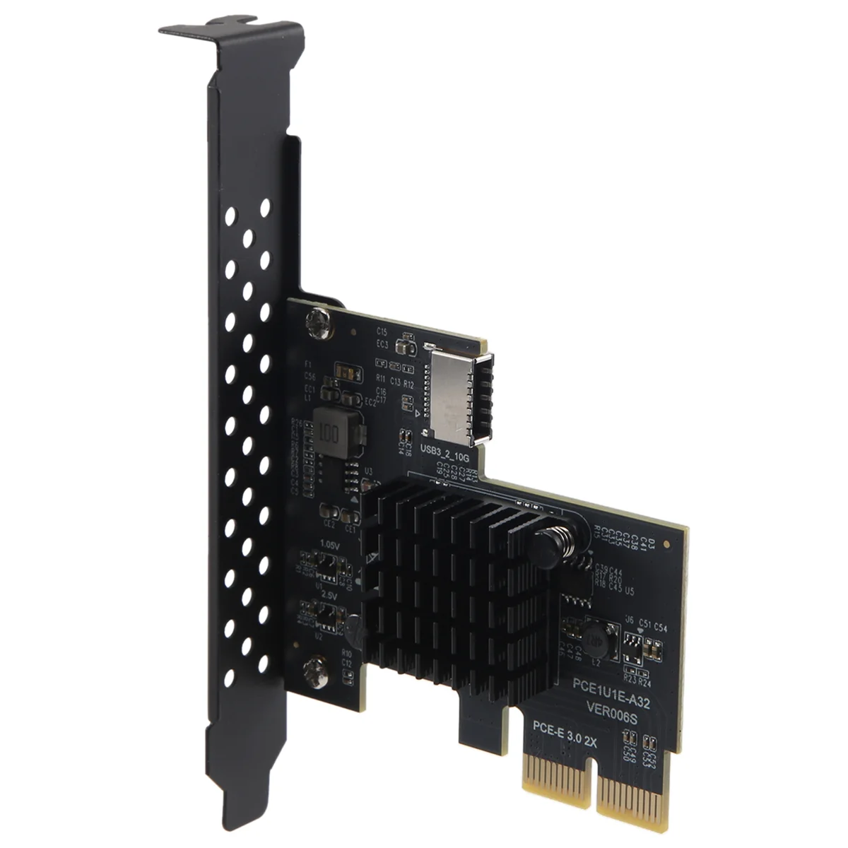 PCI-E 2X to USB3.1 A-Key Gen2 Front Type-E Expansion Card,10Gbps Type-E Internal 20-Pin Front Panel Connector Riser Card