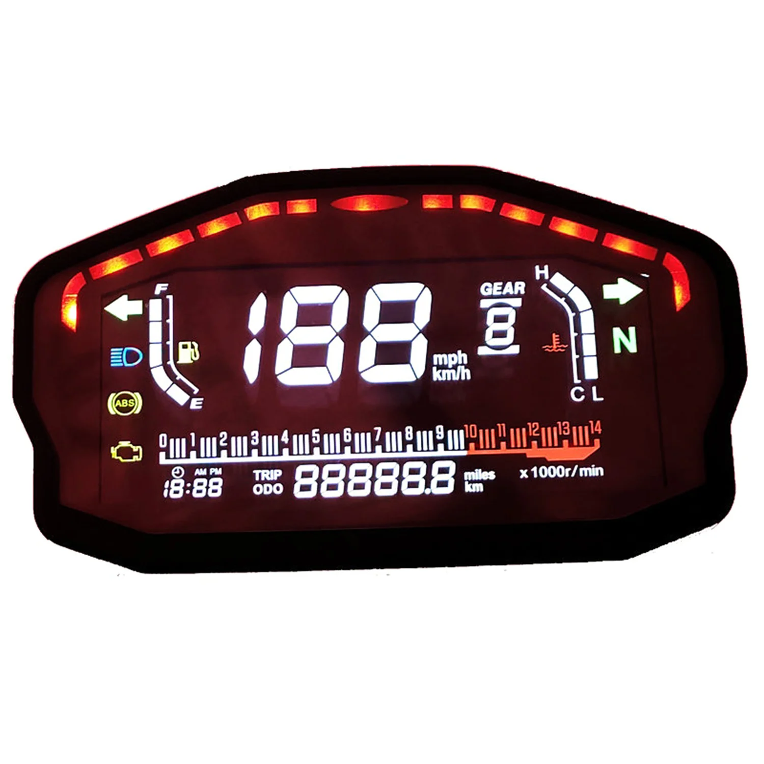 

Universal Motorcycle LED LCD Speedometer Digital Odometer Backlight For 1 2 4 Cylinders For BMW For Honda Ducati Kawasaki Yamaha