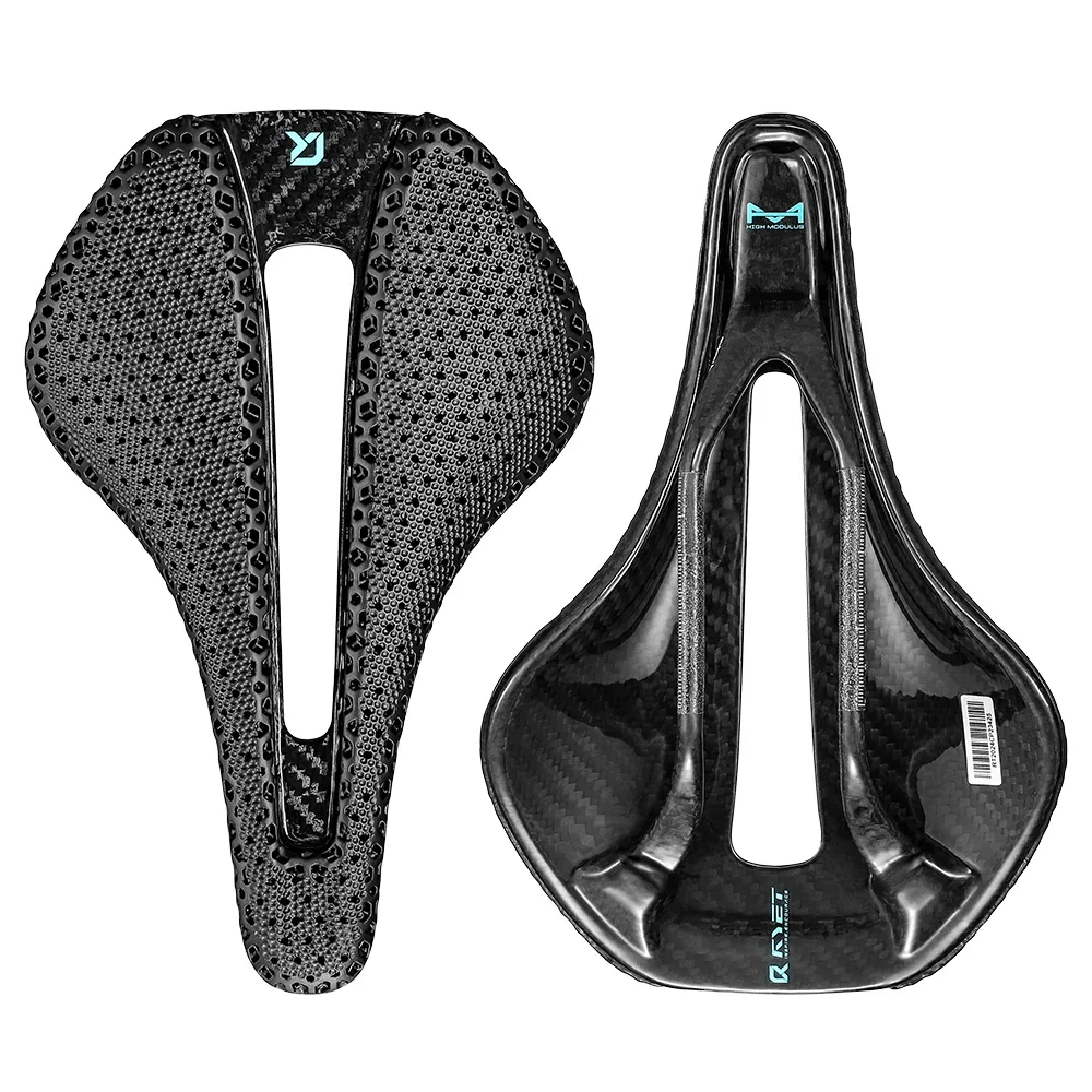 RYET Full Carbon 3D Printed Bicycle Saddle Wide 155/152mm 7*9 120g Bike Seating EVA Saddle Triathlon Road MTB Cycling Seat image 3