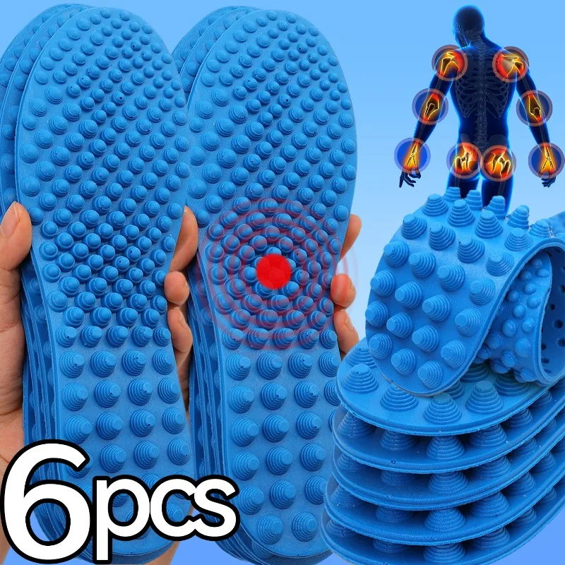 2/6Pcs Healthy Massage Insole for Feet Shock Absorption Shoes Insoles Men Woman Non Slip Shoe Pads Soft Sports Casual Shoes Sole