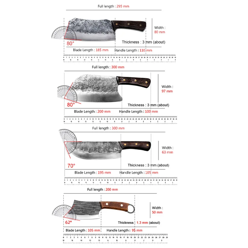 Professional Boning Knife Wooden Handle Forged Stainless Steel Meat Cleaver Fish Slicing Chef Butcher Vegetables Kitchen Knife
