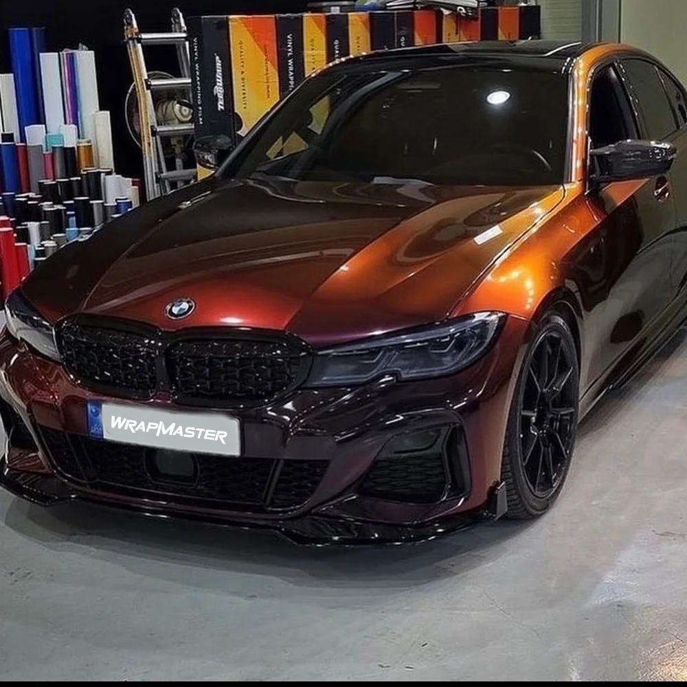 ฟิล์มหุ้มรถยนต์ WRAPMASTER 1.52*17 เมตร สีดำแดง ซุปเปอร์กลอส ชameleon