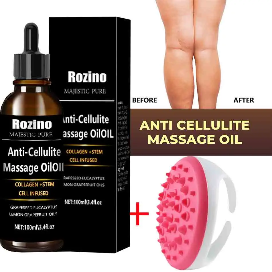 

240ml Anti Cellulite Massage Oil Infused with Collagen and Stem Cell Skin Tightening Cellulite Moisturizing Body Essential Oil