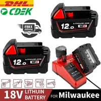 For Milwaukee M18 Battery 18V 9.0Ah 12.0Ah Replacement Lithium Battery for Milwaukee M18 48-11-1815 48-11-1850 2604-22 Battery