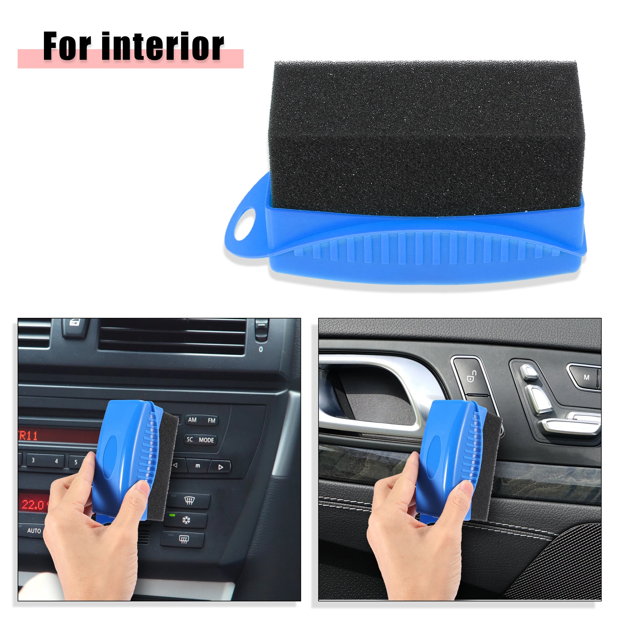 X Autohaux 2/4/6pcs Car Tire Wheel Waxing Polishing Sponges Brush Dressing Shine Contour Applicator Pads Wipe Wash Cleaning Tool