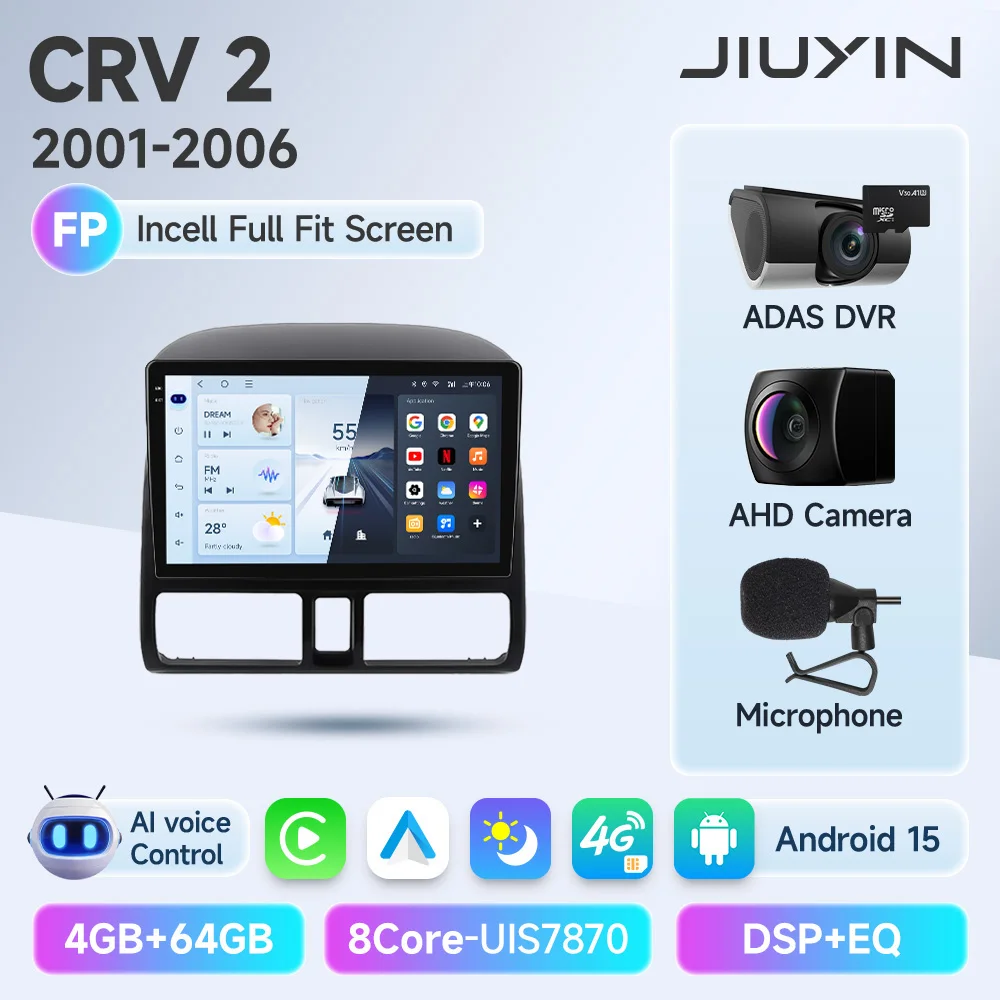 2din Autoradio Voor Honda CR-V CRV 2001 2002 2003 2004 2005 2006 Automotive Multimedia Video Player Navigatie GPS Carplay Radio