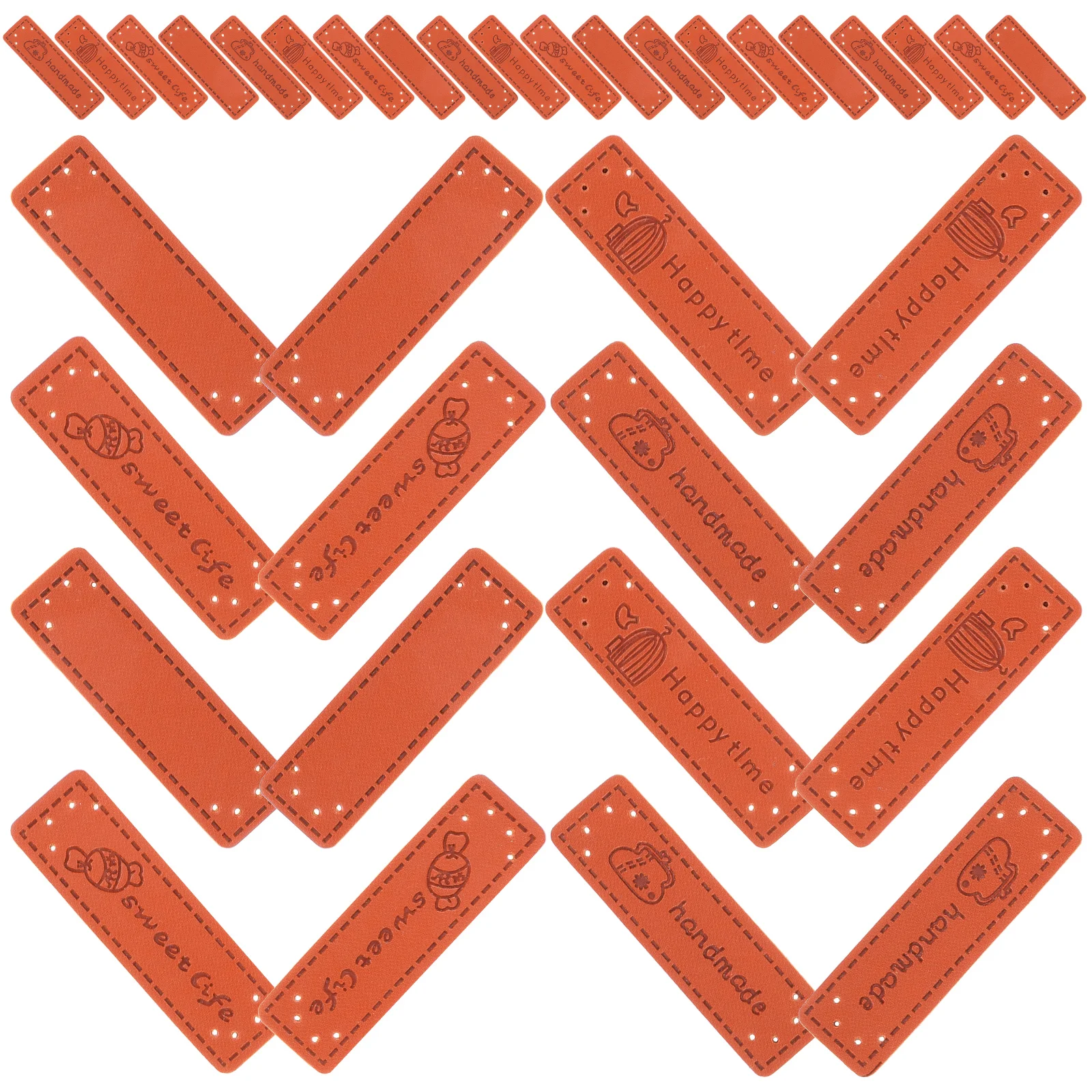 

120Pcs DIY Sewing Tags for Handmade Clothes Embossed Labels Fabric Tags for Crochet Bags Hats Sweaters