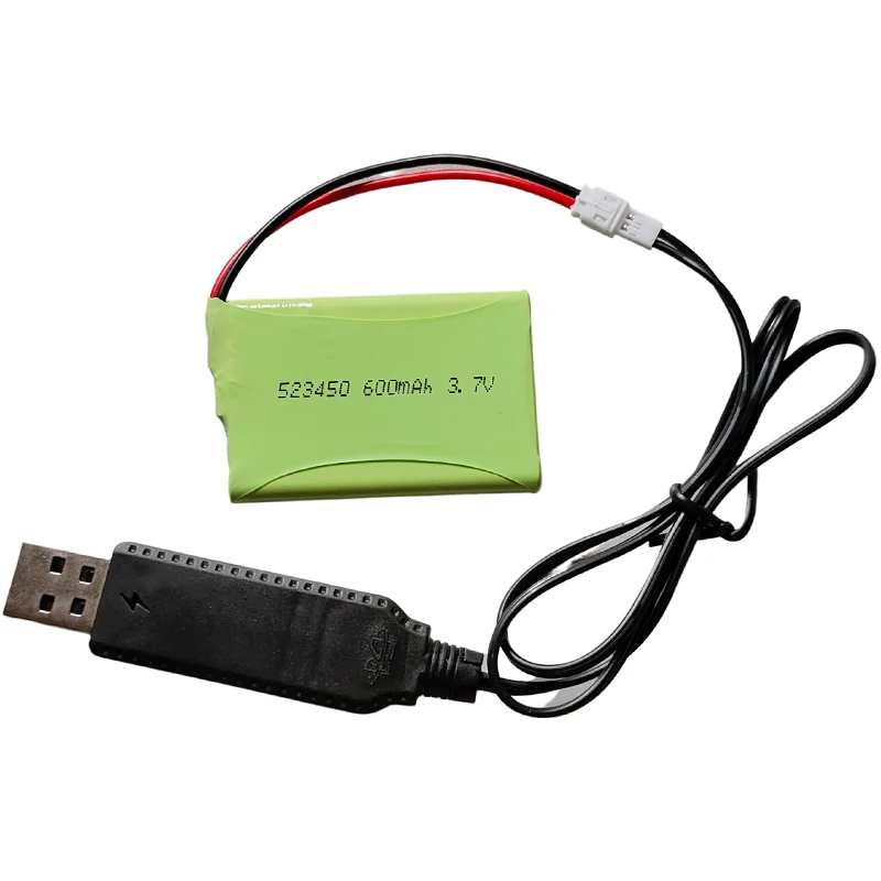 523450 lithium ion battery 3.7V 600mAh PH2.0 with usb charger for remote control electric toy learning machine