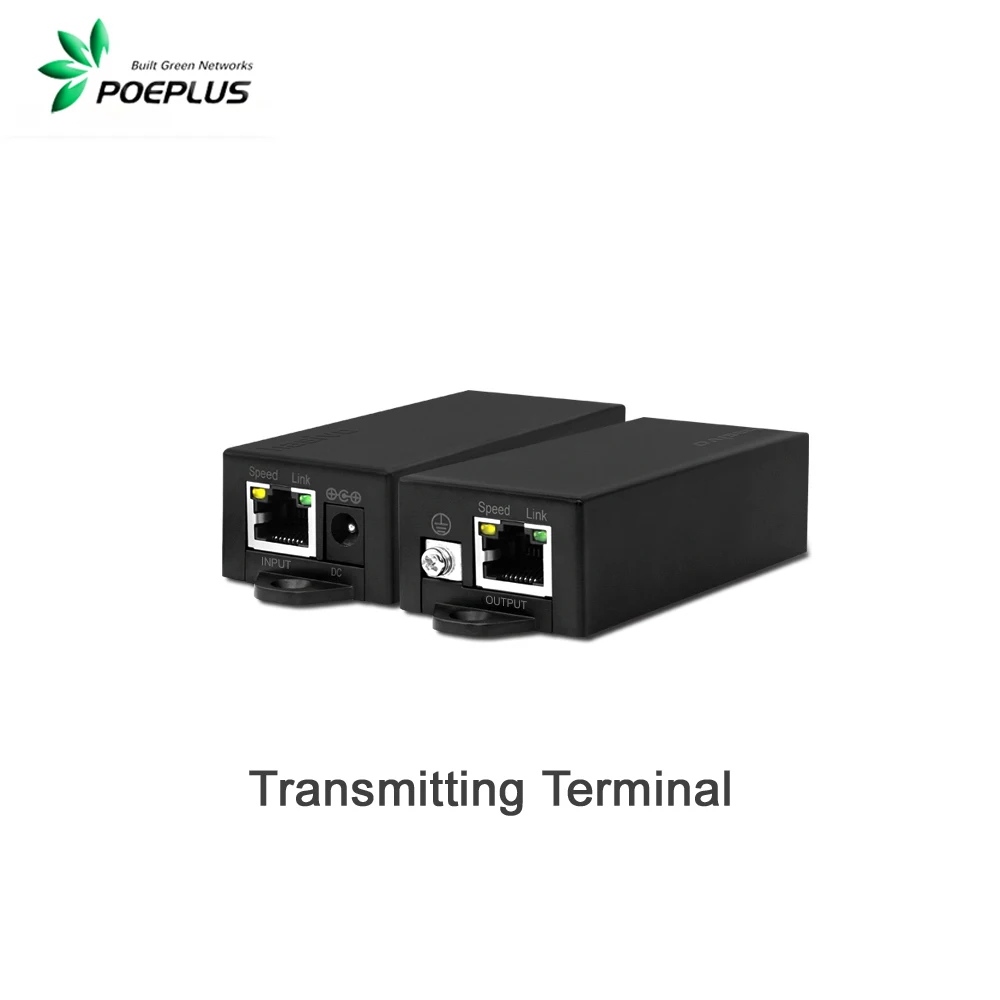 Extensor de rede 100M |   trabalho em par | max500m e extensão total de 800m para câmera IP