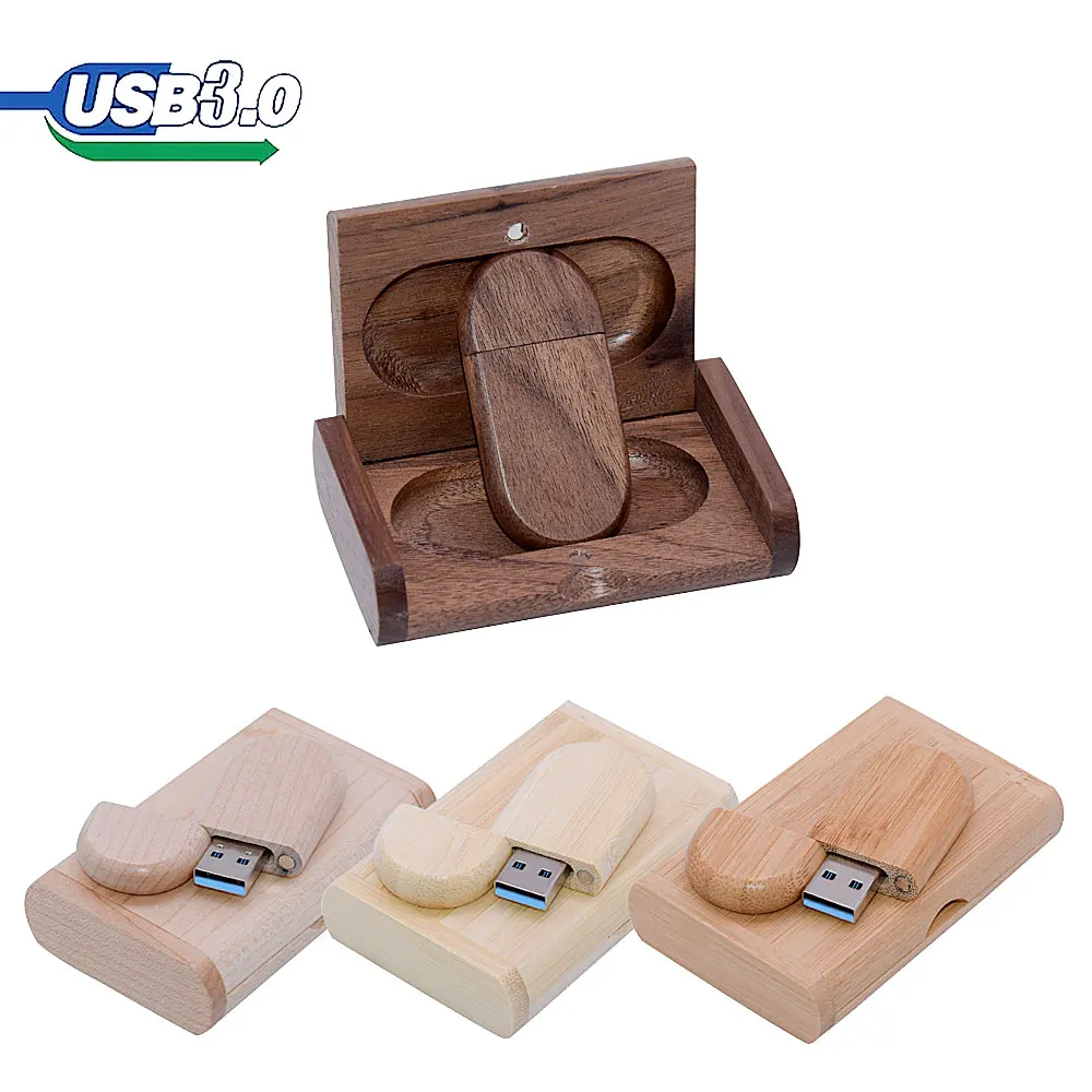 Oval Wooden USB 3.0 Flash Drive 128GB Creative Gifts Pen Drive 64GB High Speed Memory Stick 16GB Real Capacity Pendrive 8GB