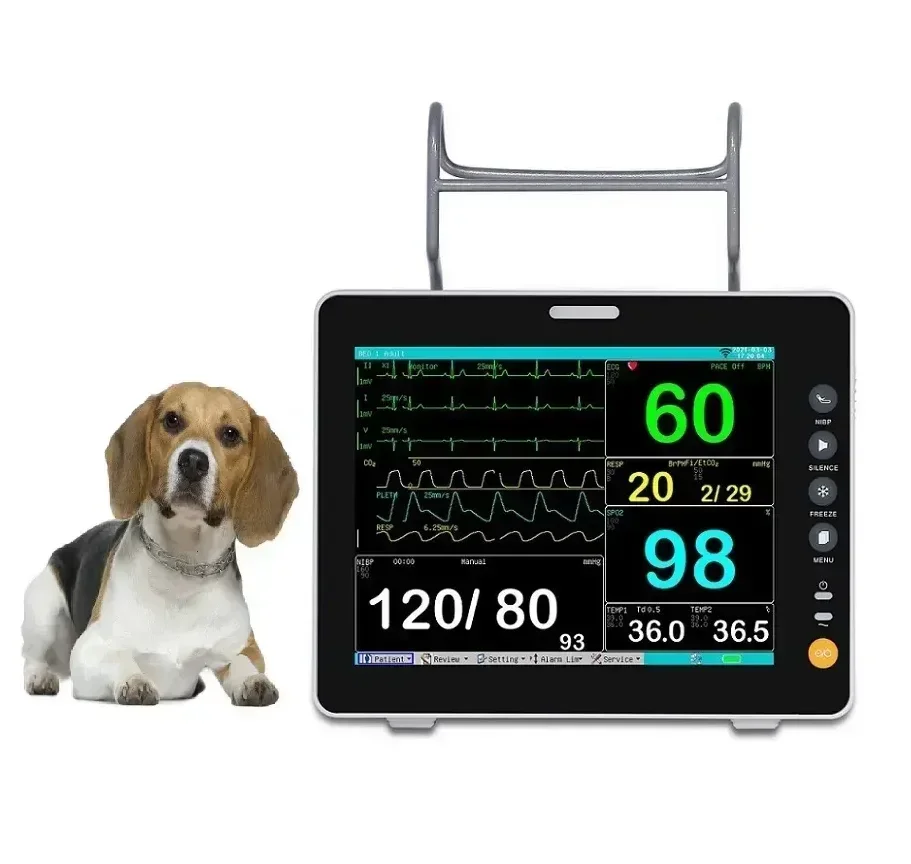 perfect 2026Hot Selling Multiparameter Veterinary  Monitor Portable Vet Digital Pet Animal 8inch Electrocardiograph Monitoring