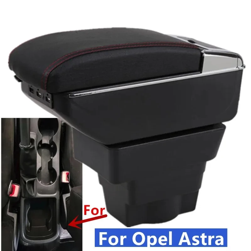 

NEW For Opel Astra Armrest box For Opel Astra J Car Armrest Center storage box Retrofit with USB Interior Car Accessories