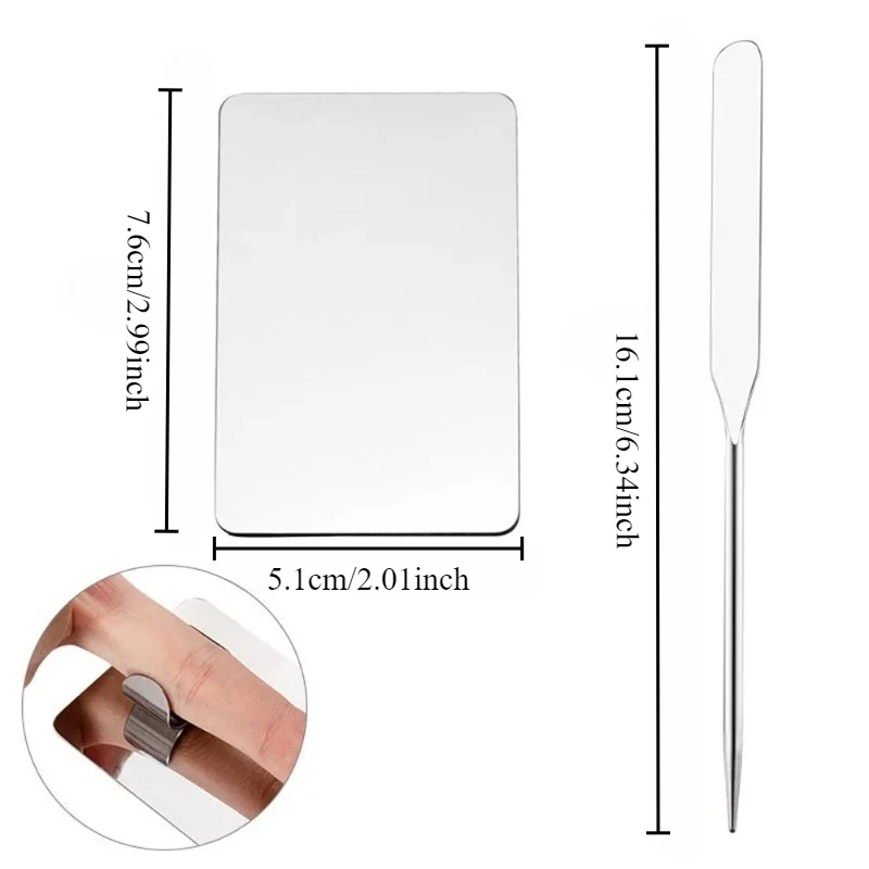 1 セットステンレス鋼メイクアップファンデーションシャベル化粧品リングパレットカラーバーマスクスクレーパー変更美容メイクツール