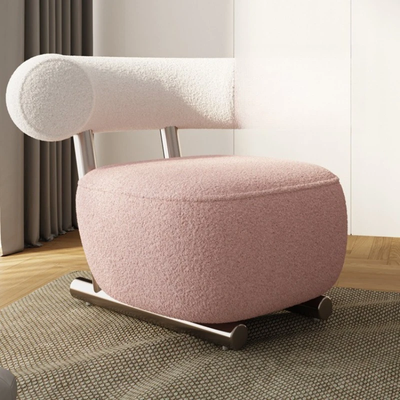Italian single sofa chair living room wabi-sandy wind lazy leisure chair negotiation light luxury