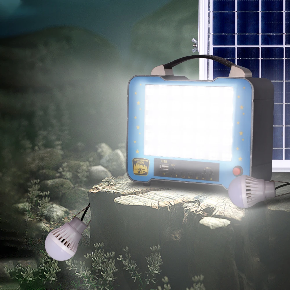 

Генераторы Портативная станция 2 лампы Водонепроницаемый аварийный источник питания Комплект генератора Солнечная светодиодная система домашнего освещения