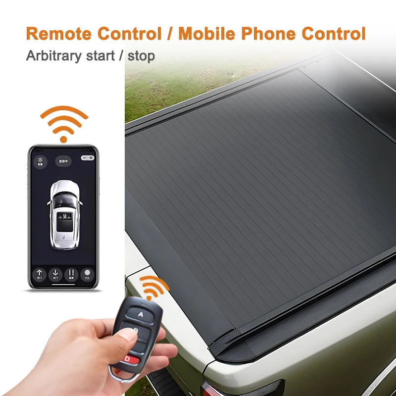 Seamless Anti-Theft Waterproof Electric Roller Lid up Pick up Truck Aluminium Alloy Tonneau Cover for Nissan Titan 2020+ 6