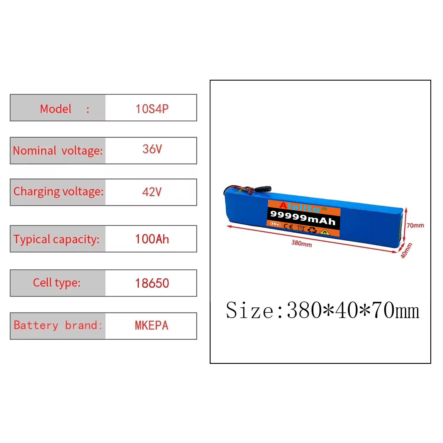 10S4P 99999mAh High power cell Original 18650 Lithium Ion Battery Pack Suitable for scooter balance bikes with BMS Protection